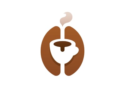咖啡豆加熱咖啡logo設(shè)計